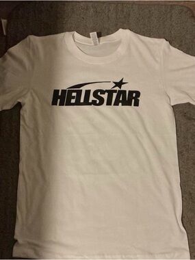 Hellstar Mens White Logo Short Sleeve T-Shirt